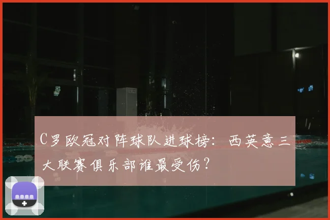 C罗欧冠对阵球队进球榜：西英意三大联赛俱乐部谁最受伤？